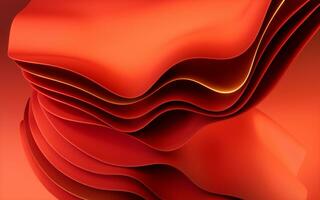 Abstract red curve geometry background, 3d rendering. photo