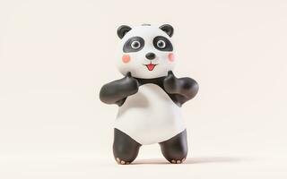 Panda with cartoon style, 3d rendering. photo