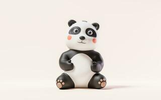 panda con dibujos animados estilo, 3d representación. foto