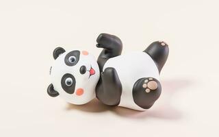 panda con dibujos animados estilo, 3d representación. foto