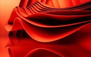 Abstract red curve stage background, 3d rendering. photo