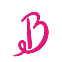 letter b, pink logo, icon. Illustration for printing, backgrounds, covers and packaging. Image can be used for greeting cards, posters and stickers. Isolated on white background. vector