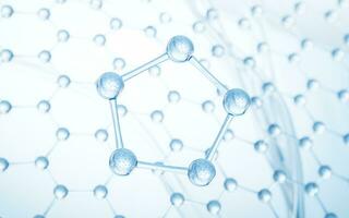 Molecule structure with pentagon shape, 3d rendering. photo