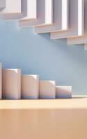 Empty building structure with geometric structure, 3d rendering. photo