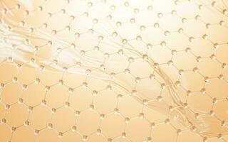 Molecule structure with hexagonal shape, 3d rendering. photo