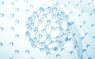 Molecule structure with sphere shape, 3d rendering. photo