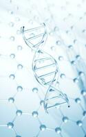 DNA with molecule structure background, 3d rendering. photo