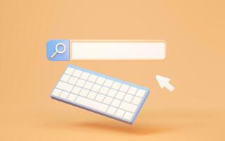 Blank search banner with cartoon style, 3d rendering. photo