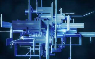 Science and technology line structure, 3d rendering. photo