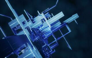 Science and technology line structure, 3d rendering. photo