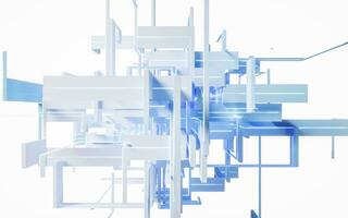 Abstract geometry line structure, 3d rendering. photo