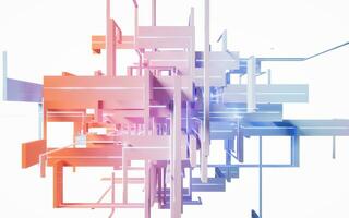 Abstract geometry line structure, 3d rendering. photo