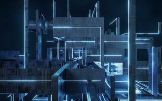 Science and technology line structure, 3d rendering. photo