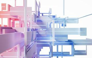 Abstract geometry line structure, 3d rendering. photo