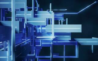 Science and technology line structure, 3d rendering. photo