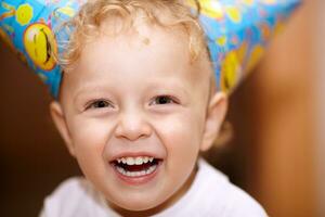 Happy laughing little boy photo