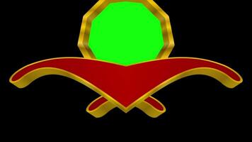 Three-dimensional. Abstract background animated with red and gold colors on black backdrop. Curved line graphic design. video