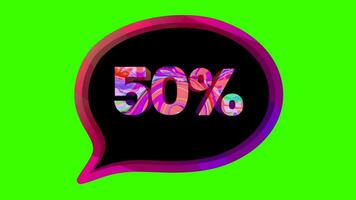 3d Numbers. Percent diagram banner with abstract colorful animated, ready to use for sale, promotion and other video