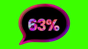 3d Numbers. Percent diagram banner with abstract colorful animated, ready to use for sale, promotion and other video