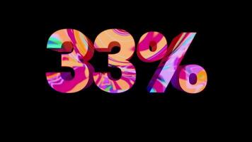 33 Percent diagram banner with abstract colorful animated, ready to use for sale, promotion and other video