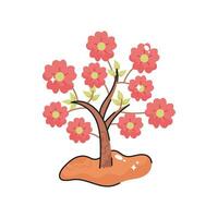 Tree doodle vector colorful Sticker. EPS 10 file