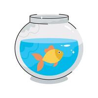 Fish jar doodle vector colorful Sticker. EPS 10 file