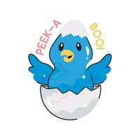 Chick doodle vector colorful Sticker. EPS 10 file