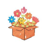 Flower box doodle vector colorful Sticker. EPS 10 file