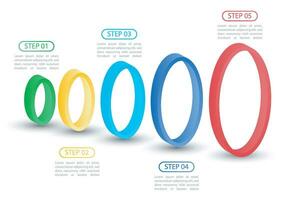 infografía modelo para negocio. 5 5 nivel moderno circulo ventas embudo diagrama, presentación vector infografía.