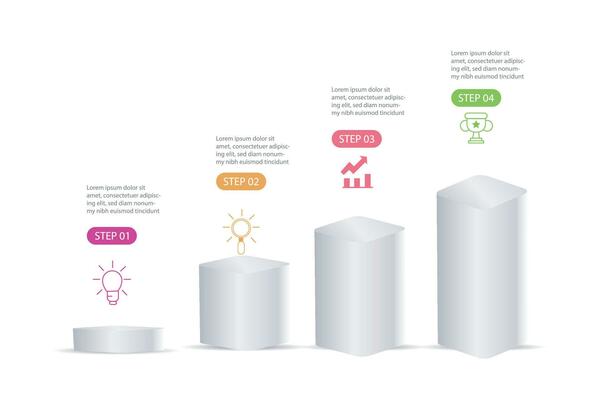 infographic template 5 step for business road to success vector illustration