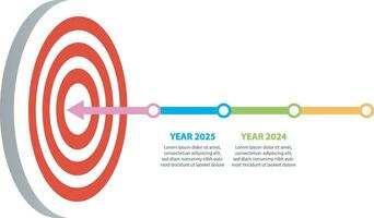 Infographic template for business. Target with project of the year timeline, presentation vector infographic.