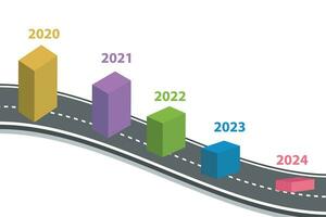 infografía modelo 5 5 paso para negocio la carretera a éxito vector ilustración