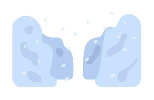 tormenta de nieve semi plano color vector objeto. grande ventisquero. alto paredes de nieve. editable dibujos animados acortar Arte icono en blanco antecedentes. sencillo Mancha ilustración para web gráfico diseño