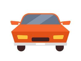 Car running away semi flat colour vector object. Modern vehicle. Editable cartoon clip art icon on white background. Simple spot illustration for web graphic design