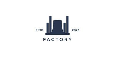 Factory logo with creative design concept idea vector