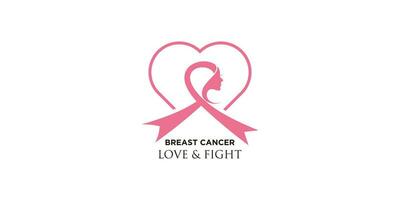 Breast cancer logo element design with creative concept vector