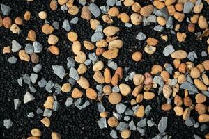 Multi color gravel for background. photo