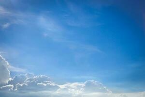 Bright blue sky with beautiful clouds. photo