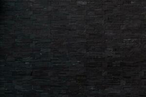 Dark Black brick wall texture for background. Brickwork background for Interior. photo