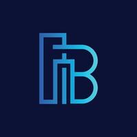 Letter B line building logo vector