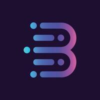 modern and colourful letter b logo inside an abstract circle vector