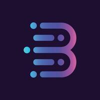 modern and colourful letter b logo inside an abstract circle vector