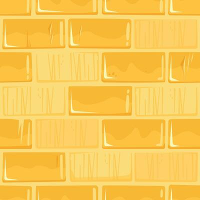 Unfinished Cartoon Gold Wall, Square Seamless Pattern