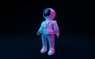 astronauta con fantástico luces, 3d representación. foto