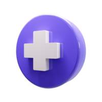 symbol plus or hospital sign 3d ui icon png