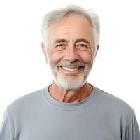 Smiling older man isolated photo