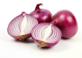Red ripe onion isolated photo
