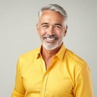Business man in yellow shirt isolated photo