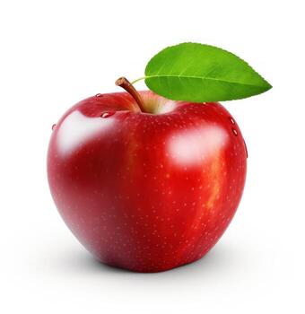 Red ripe apple isolated photo