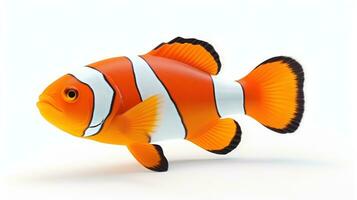 An orange and white clown fish isolated photo